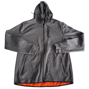 Rip Curl Anti Series Charcoal Hooded Zip Up Jacket with Orange Fleece Lining XXL